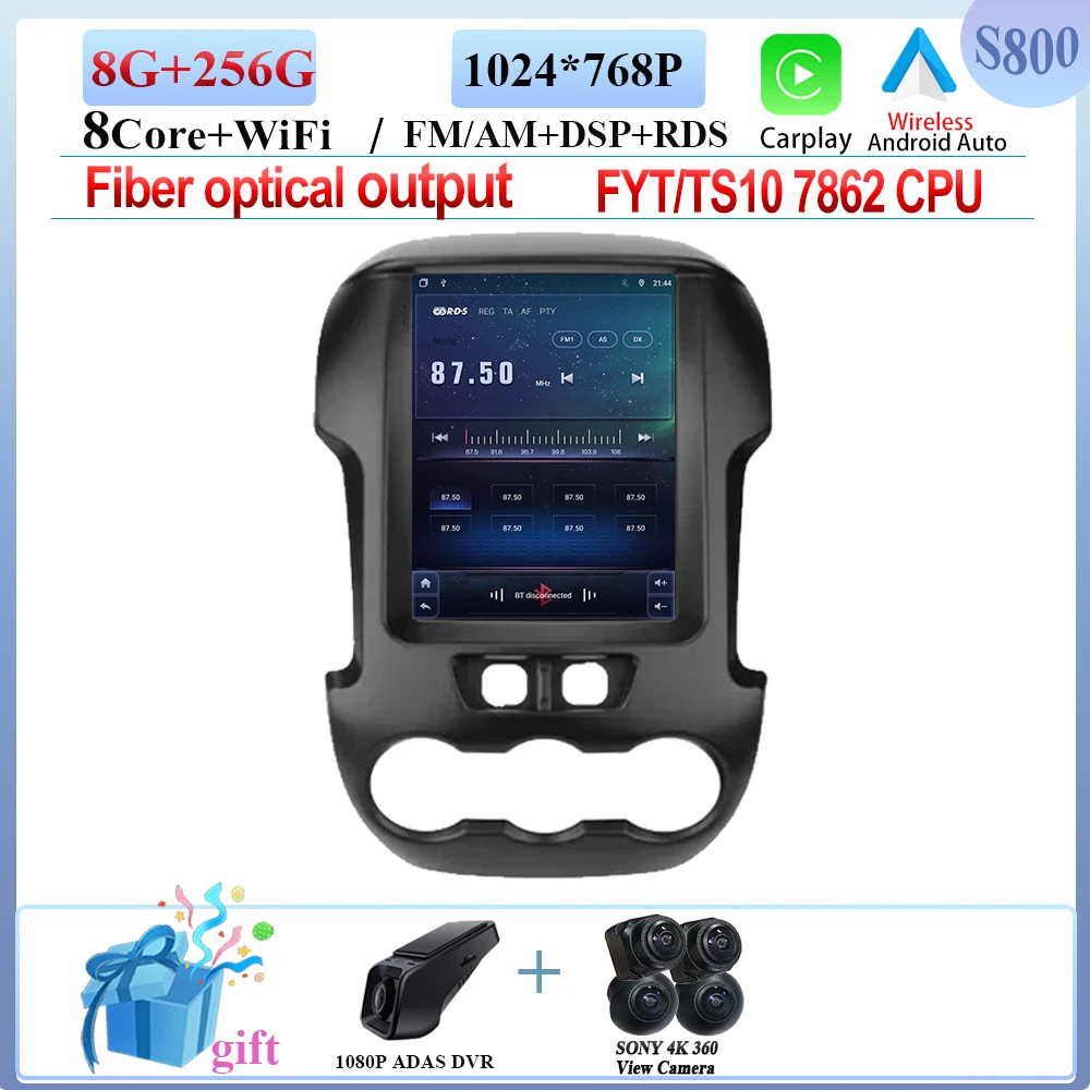 

Плеер Android 15, для Ford Ranger 2012 2013 2014 2015, автомобильная интеллектуальная система, радио, мультимедийное видео, GPS, CarPlay, авто 4G + WIFI BT