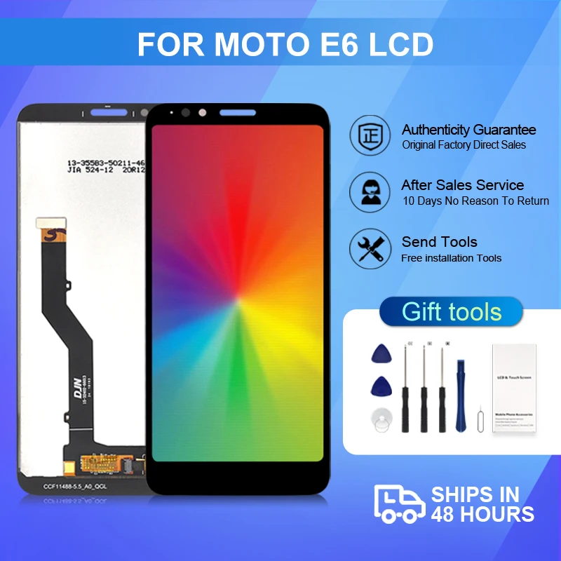 ЖК-дисплей 5,54 дюйма XT2005 для Motorola Moto E6, сенсорная панель, стеклянный экран, дигитайзер в сборе, Замена с рамкой