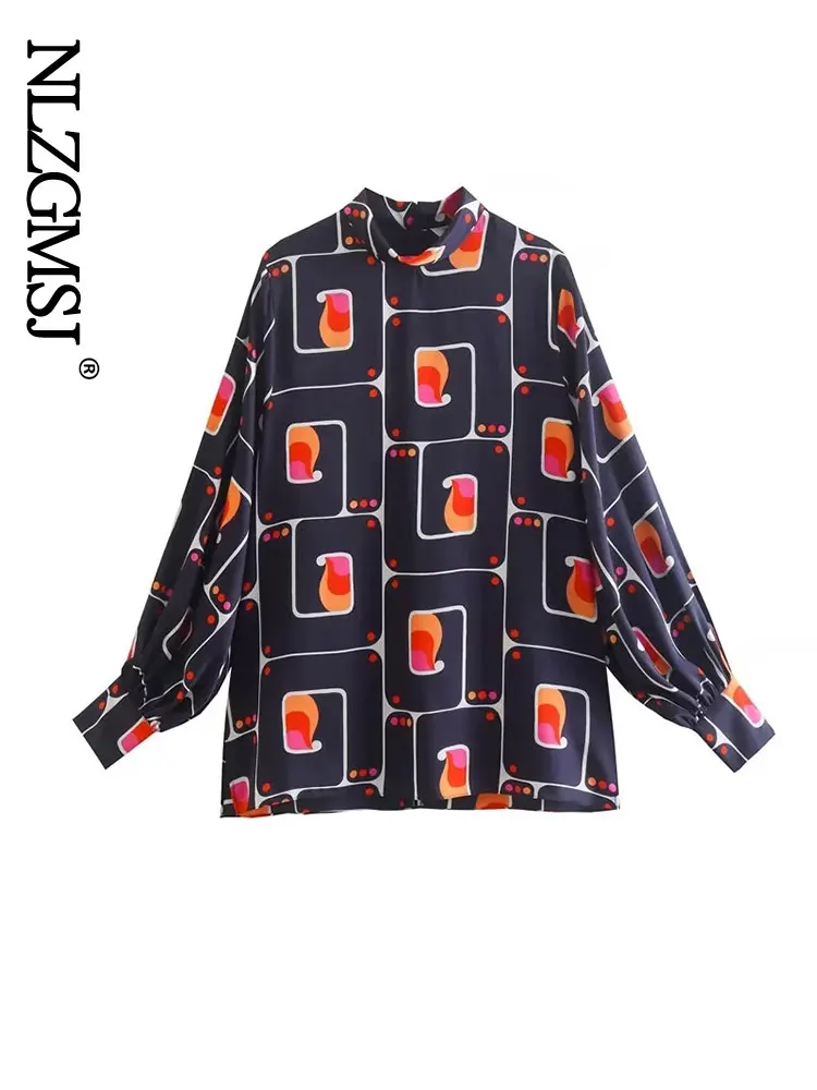 

Nlzgmsj 2022 блузки в Корейском стиле женские повседневные офисные рубашки с длинным рукавом с принтом для девочек Осенняя блузка женская рубашк...