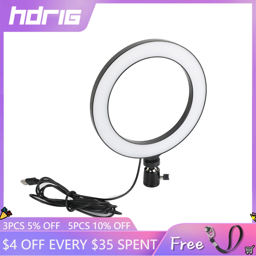 

HDRIG Mini LED Light 20CM LEDs Ring Light Photography Lamp Led Fill Light for Studio Light Selfie Ring Light for vlogging