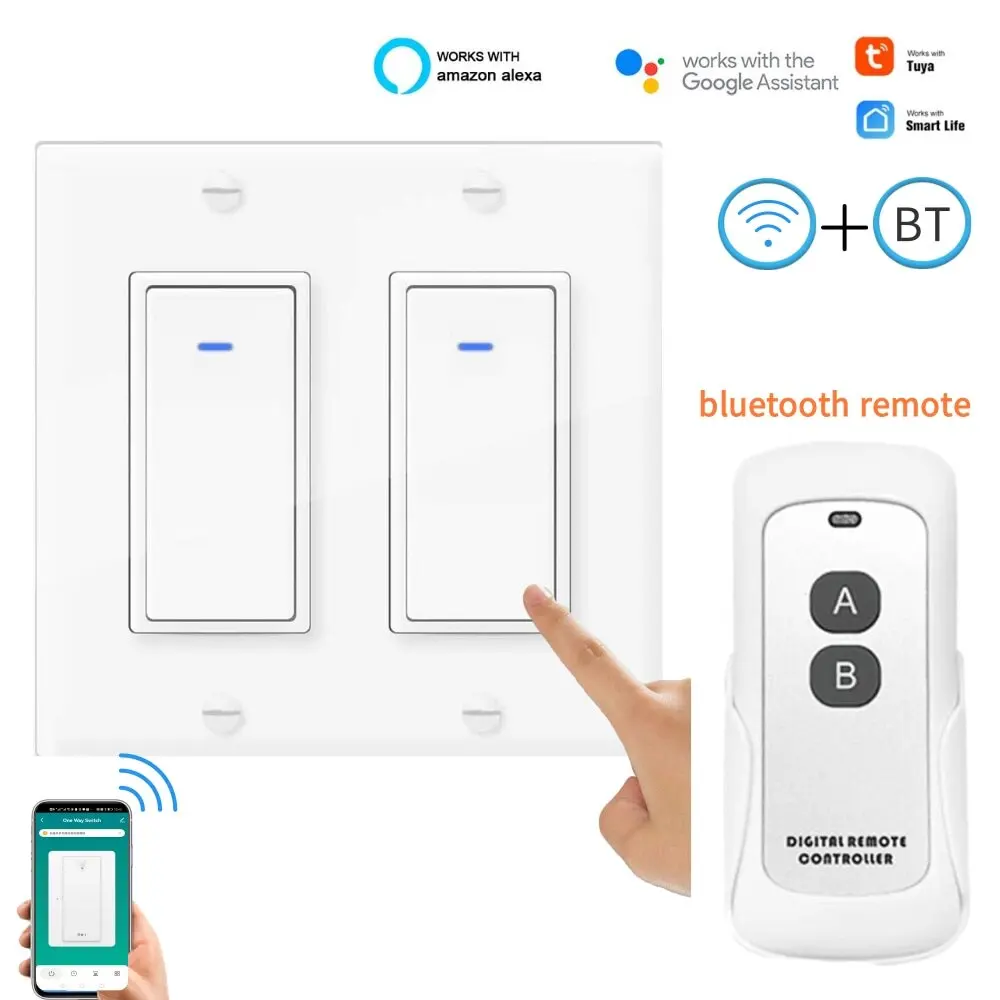 

Умный настенный выключатель Tuya US, Wi-Fi, Bluetooth, 1/2 каналов