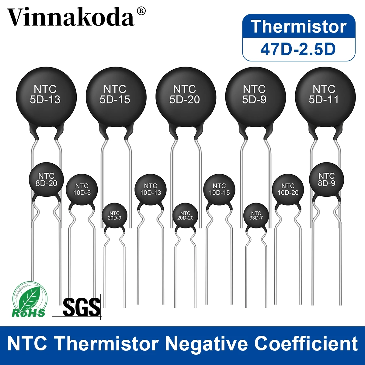 

10 шт., коэффициент отрицательной температуры NTC термистора, 2,5D 5D 8D 10D 16D 20D 33D 47D 7 9 11 13 15 20 25 3D-15
