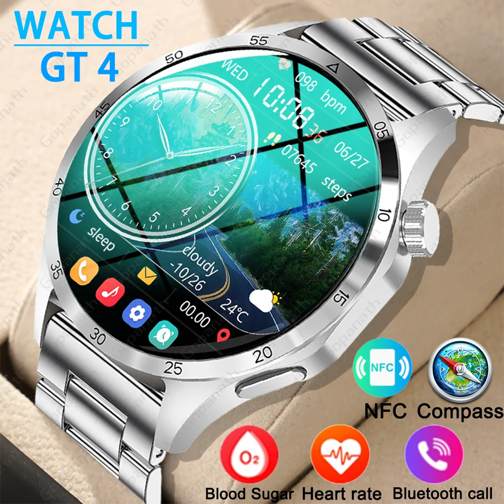 

For Huawei GT4 PRO Smart Watch Men Watch 4 Pro AMOLED HD Screen Bluetooth Call GPS NFC Heart rate BloodSugar SmartWatch 2023 New