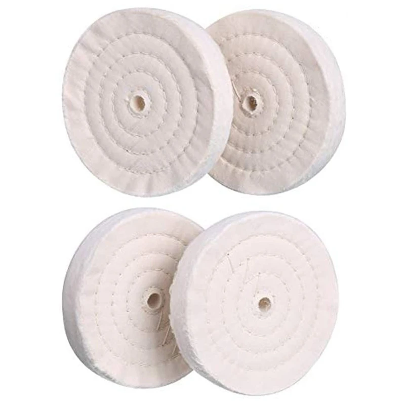 

Fashion4 Pack Buffing Polishing Wheel 6Inch X 1/2Inch Arbor X 70Ply Fine Cotton Extra Thick For Bench Grinder, Buffing Wheels