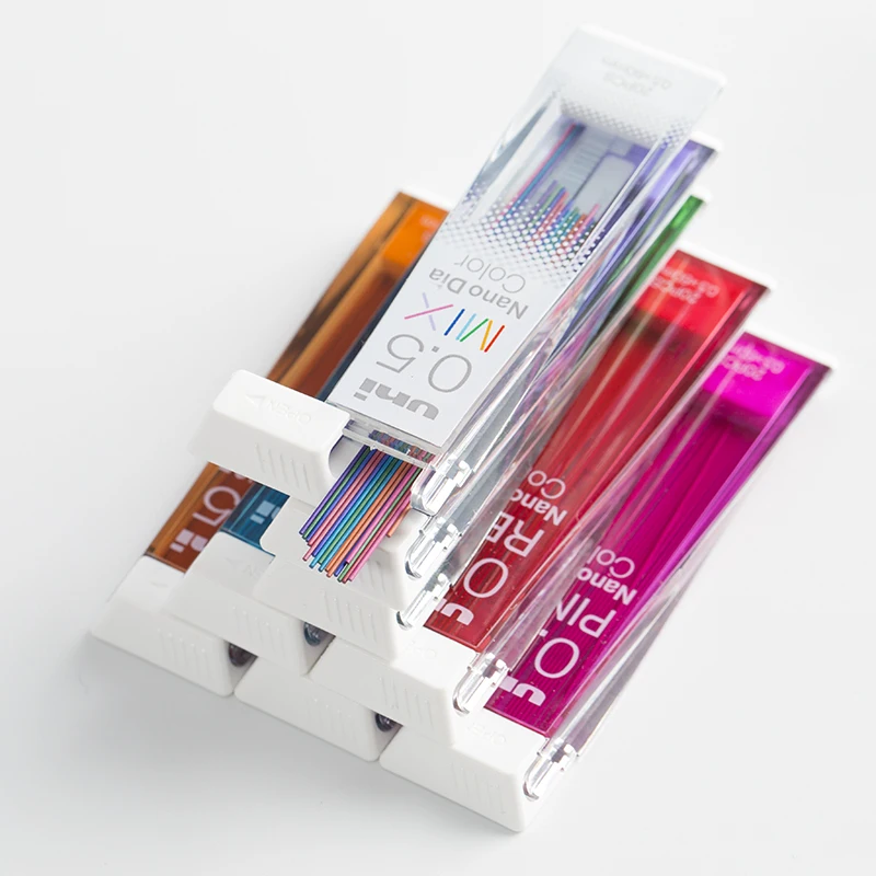 

Leads Pencil 0.5mm Dia Nano Color Refills Japan Writing Uni Colored Supplies Mechanical