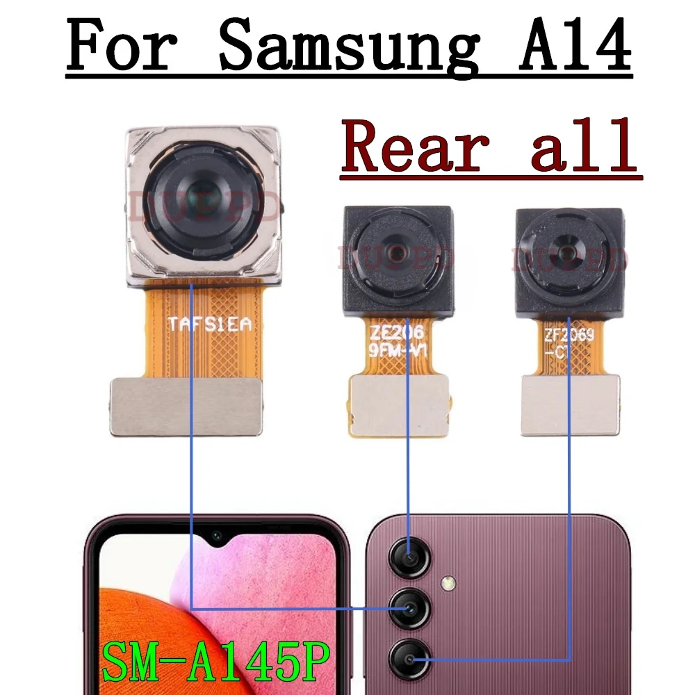 Передняя задняя камера для Samsung Galaxy A14 4G SM-A145P широкий макрос основной модуль