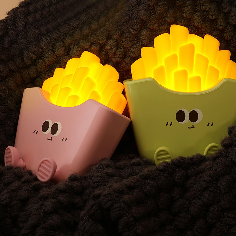 

French Fries Shape Eye Protection Light Soft Light Innovative Table Lamp Portable Rechargeable Versatile for Girls Boys Kids
