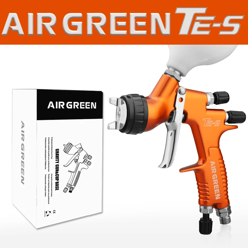 Water-Soluble Body Paint Tools AIR GREEN TES Spray Gun HVLP 1.3mm Nozzle  Orange Airbrush Machine
