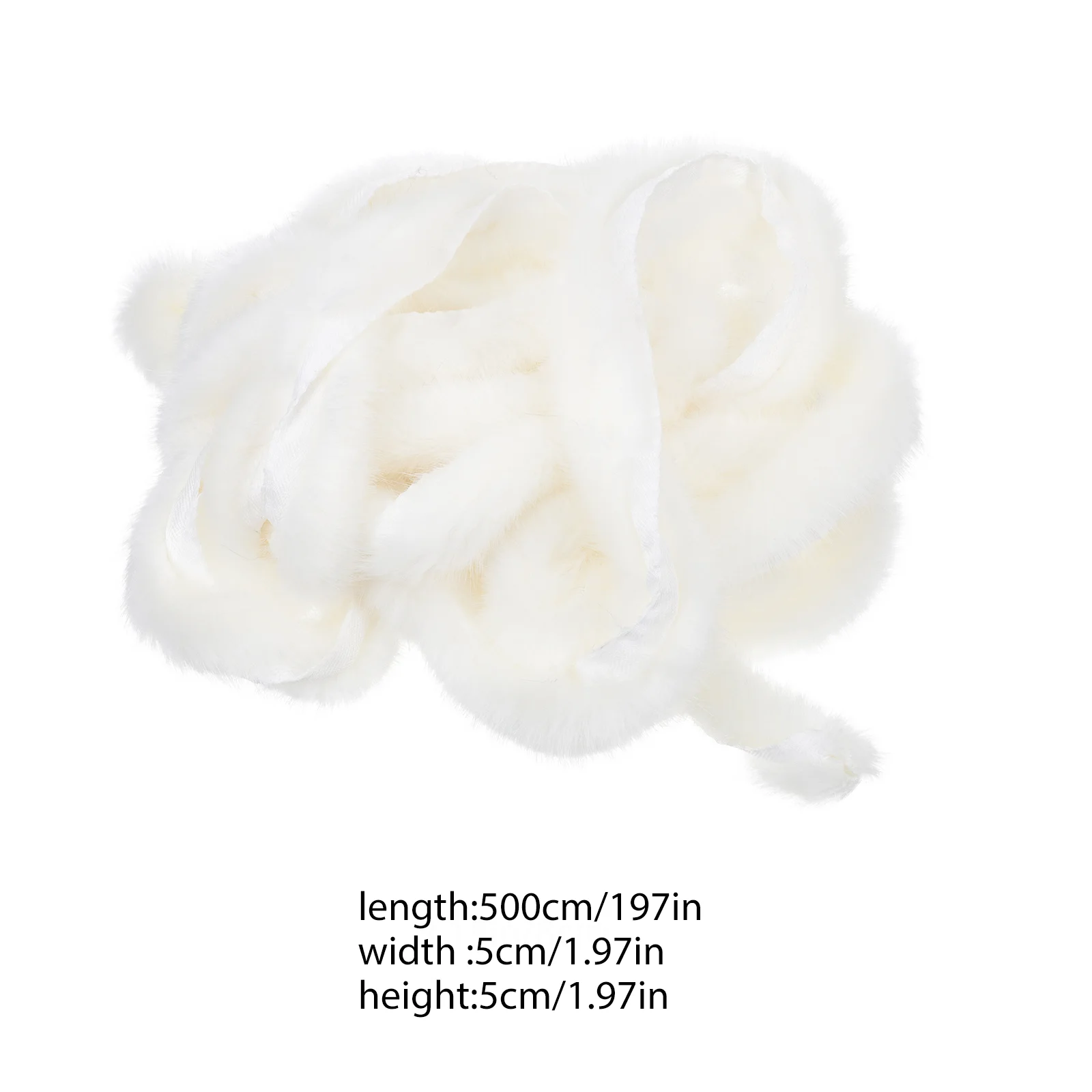 

White Faux Fur Trim Faux Ribbon Trim Artificial Fuzzy Fur Fabric 1.57In 4Cm Wide Faux Fur Ribbon Christmas Tree Wreath