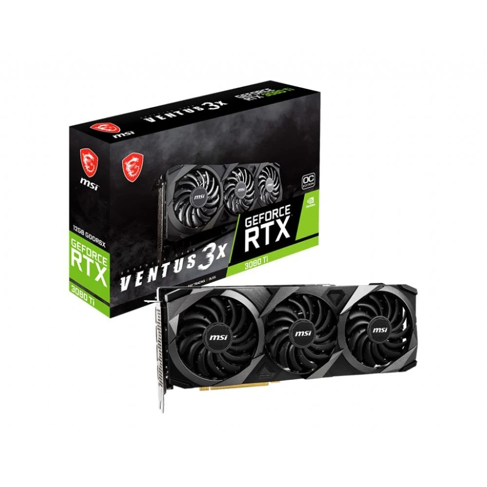 Видеокарта MSI GeForce RTX 3080 Ti VENTUS 3X 12G OC 12 Гб PCIE 4.0 x16 GDDR6X 384 бит |