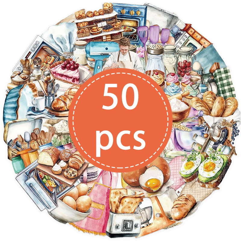 

50 шт. Прозрачные наклейки для выпечки с животными