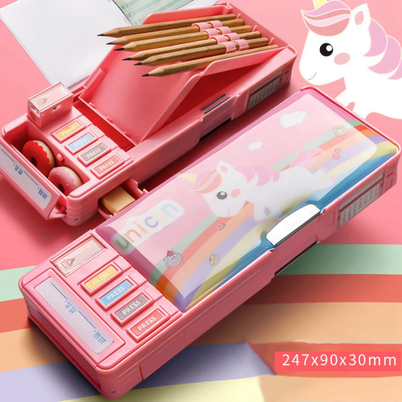 

Cartoon Pencil Cases Case Material Escolar Unicorn Kawaii Stationery School Supplies Cute Multifunction Pen Box