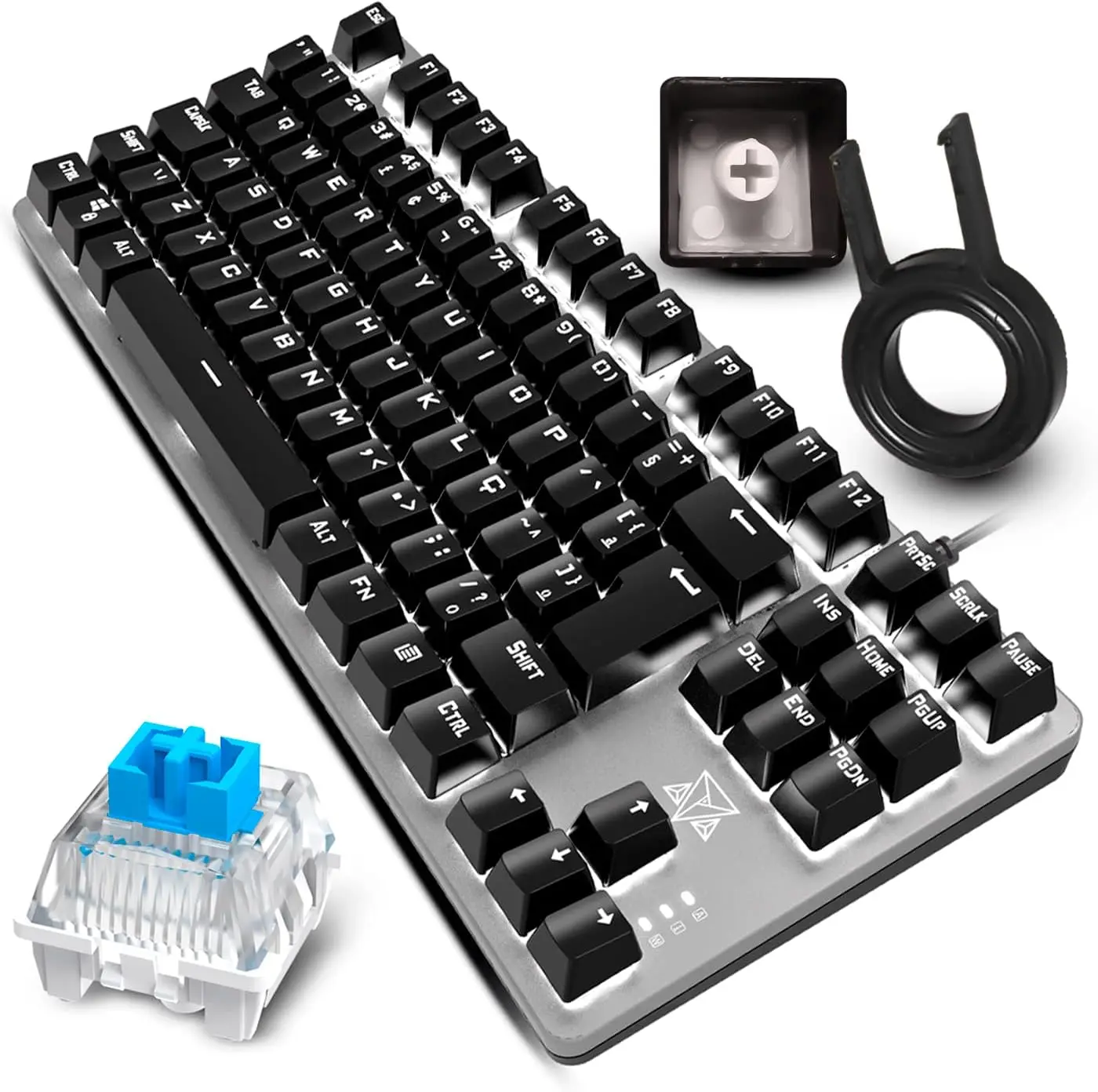 

Gamer Mecânico PC Computador Mini Shuriken Tkl Switch Blue Led Branco Double Injection teclado mecânico gamer