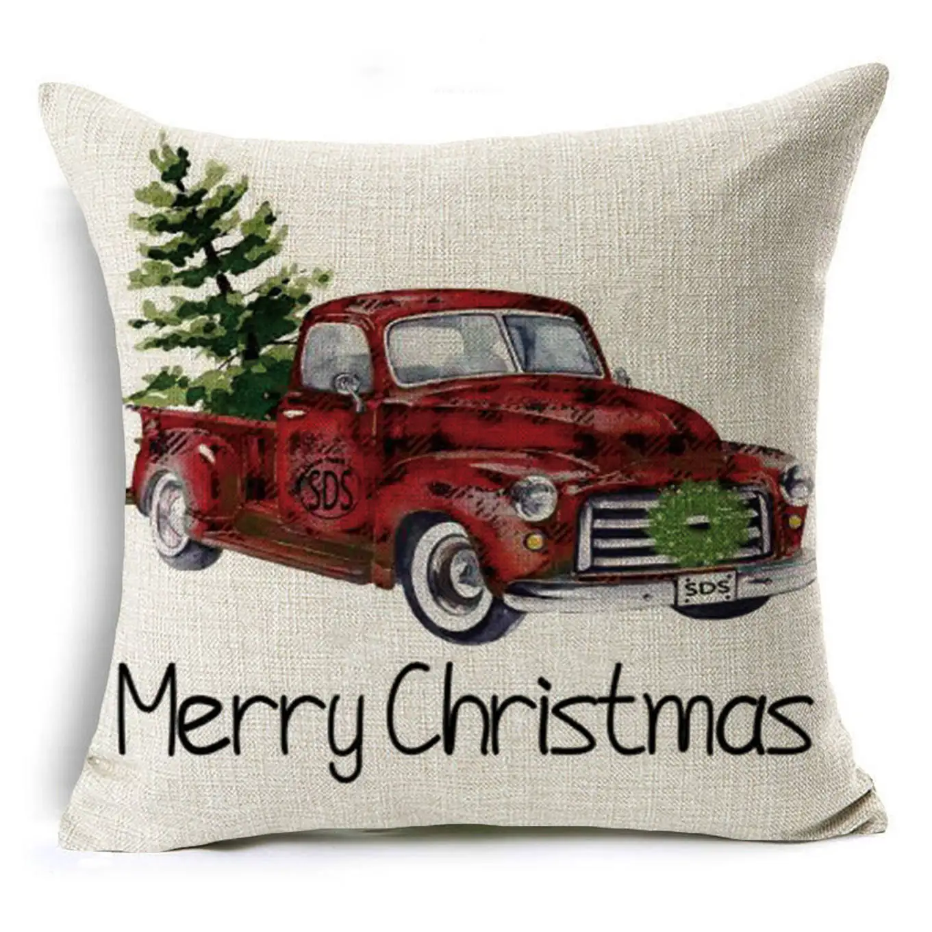 

Cartoon Christmas pillowcase linen decoration Christmas gift cushion cover suitable for car sofa pillowcase