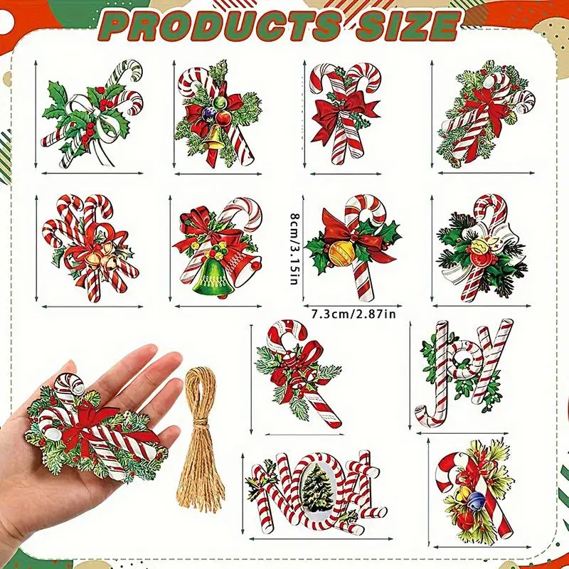 Украшения в виде тростника 36X рождественское деревянное украшение леденца из