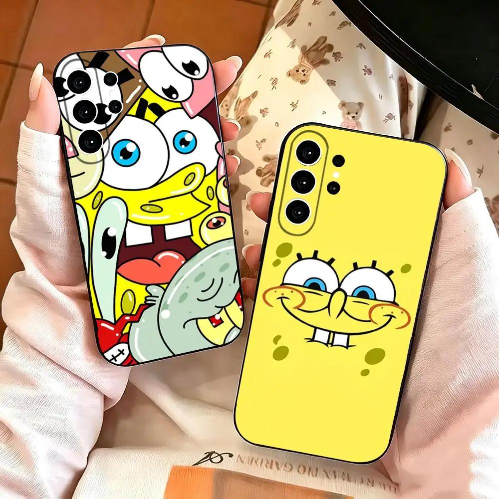 Фото Мультяшный милый забавный чехол для телефона F-FACE S-SpongeBob для Samsung S26 S25 S24 S23 S22 FE S21 Plus S20 Ultra, черный, мягкий №1
