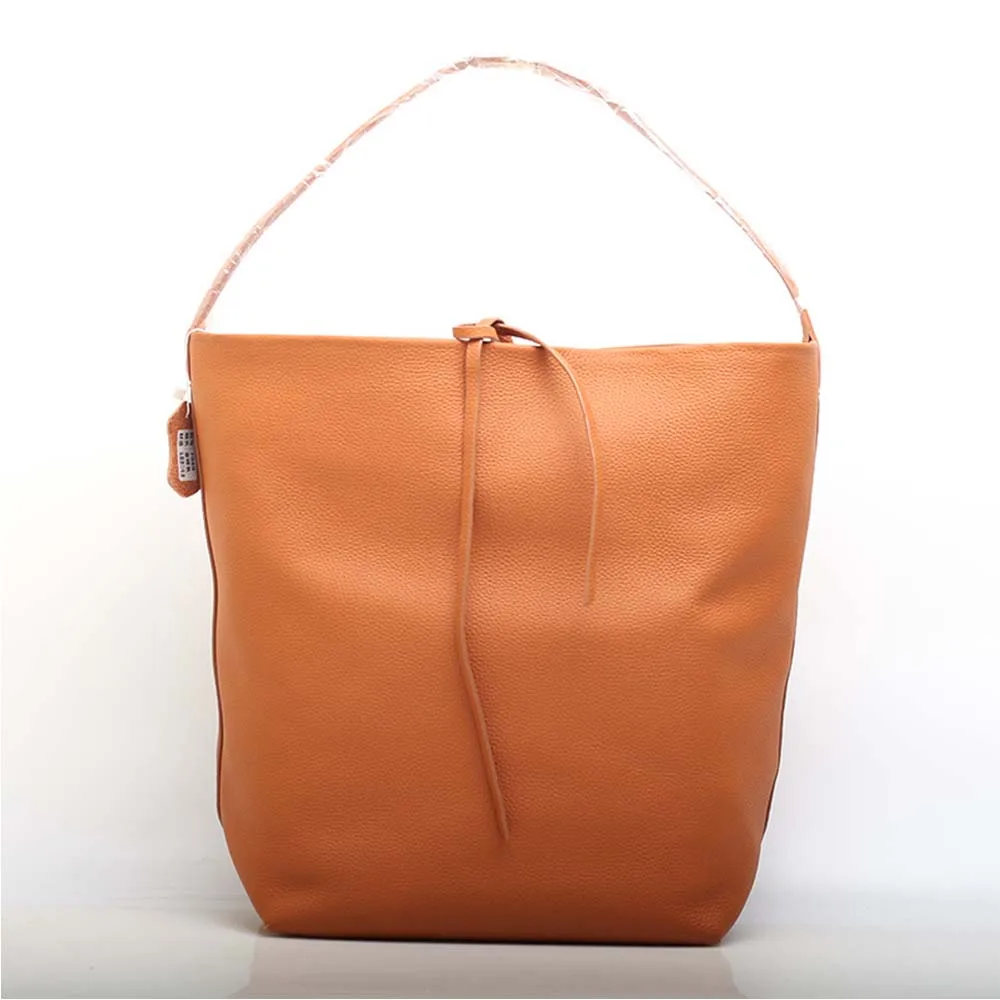 

Motingsome 2023 Winter New Roomy Women Bucket Luxury Genuine Leather Handbags Ladies Chic Large Capacity Real Cow Skin Tote Bag
