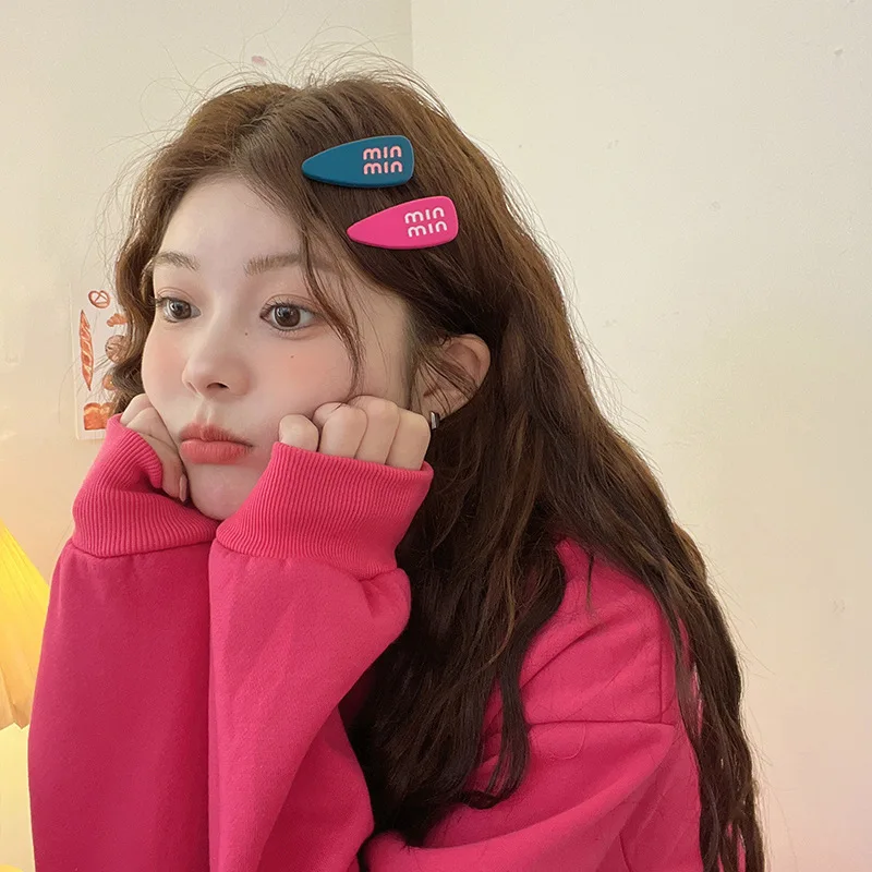 

Korean Candy Color Hairpins Sweet Cute Bangs Side Clip Simple Personality Bangs Clip Women Girls Edge Clip Hairpin BB Clip