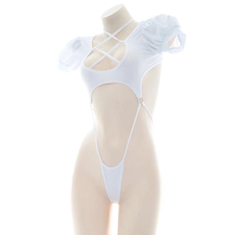 Слитный купальник AniLV с аниме школьником и перекрестными лямками пляжный костюм