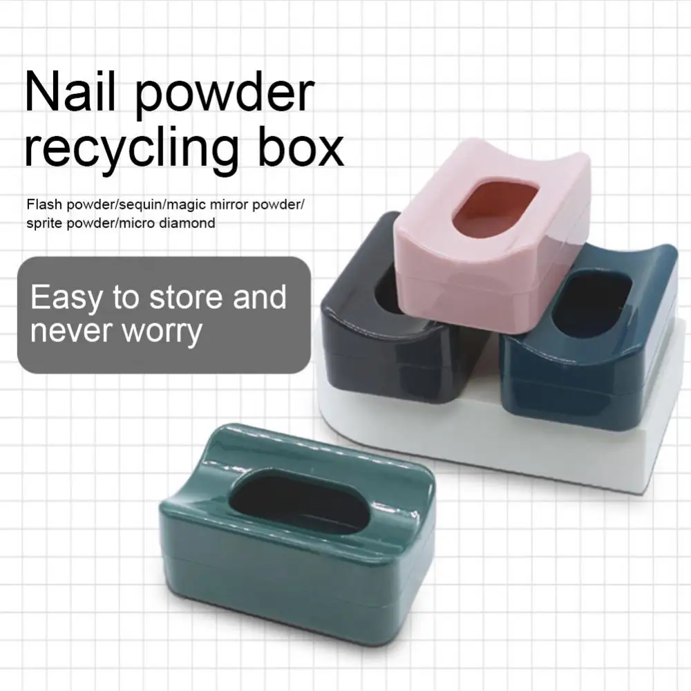 

Wide Application Nail Art Recycling Box Excellent Design Two Grooves Storage Box Clean And Tidy Flash Powder Recycling Box