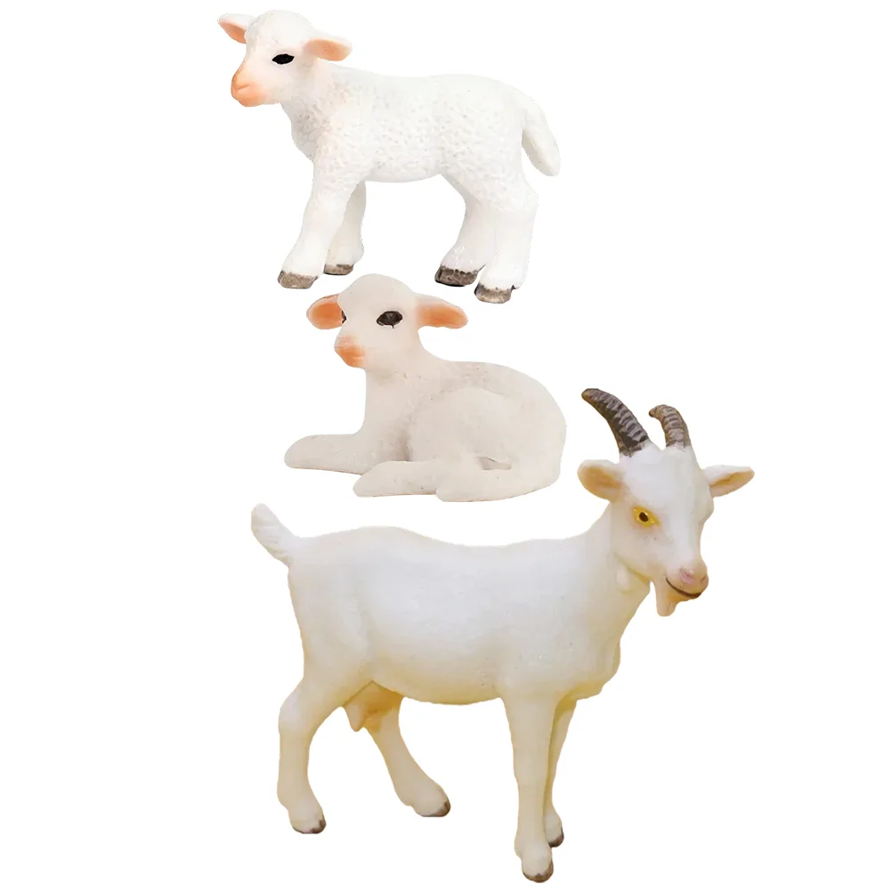 3 шт. имитация овцы игрушки фигурки животных статуи декоры пластиковые модели для