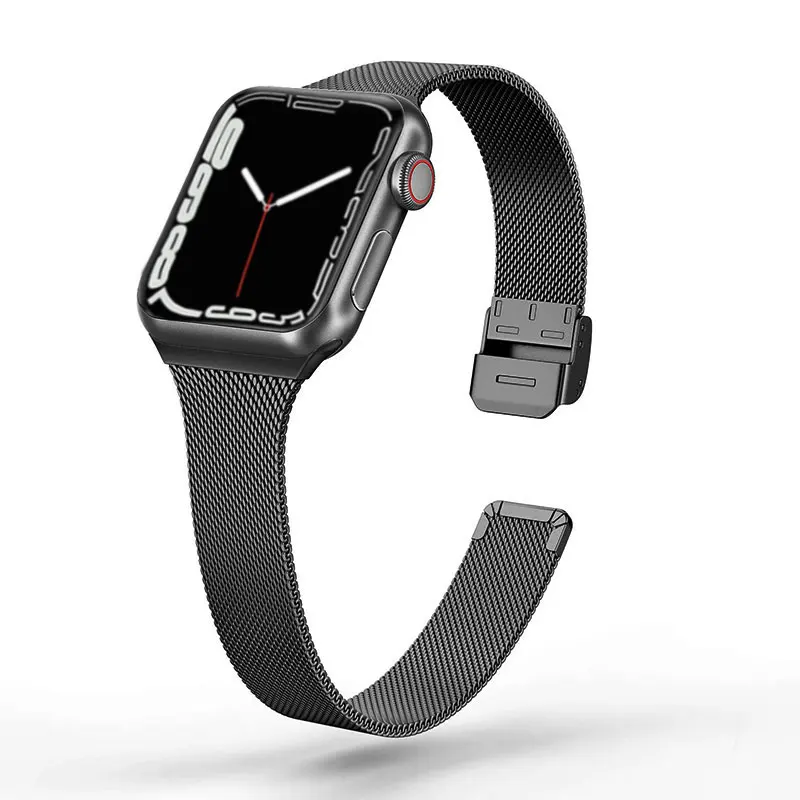 

Ремешок «Миланская петля» для Apple Watch, браслет из нержавеющей стали для iWatch Series 7 6 5 4 SE 3, 40 мм 44 мм 38 мм 42 мм 41 мм 45 мм