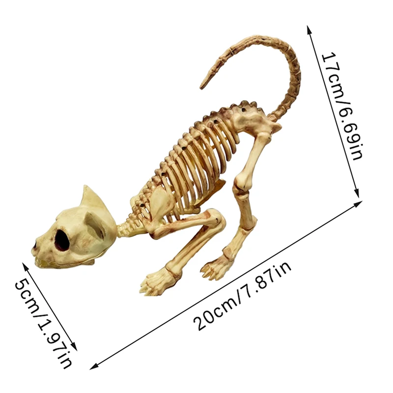 Креативное украшение в виде страшного скелета на Хэллоуин усадающий кошачий