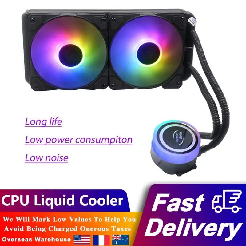 

Integrated CPU Radiator Fan with Pure Copper Base Computer Desktop Mute CPU Cooler for Intel LGA 2011/1156/1155 120/240 AIO