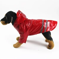 pet raincoat pu reflective waterproof clothe hooded jumpsuit rainwear for puppy medium corgi french bulldog dog clothes