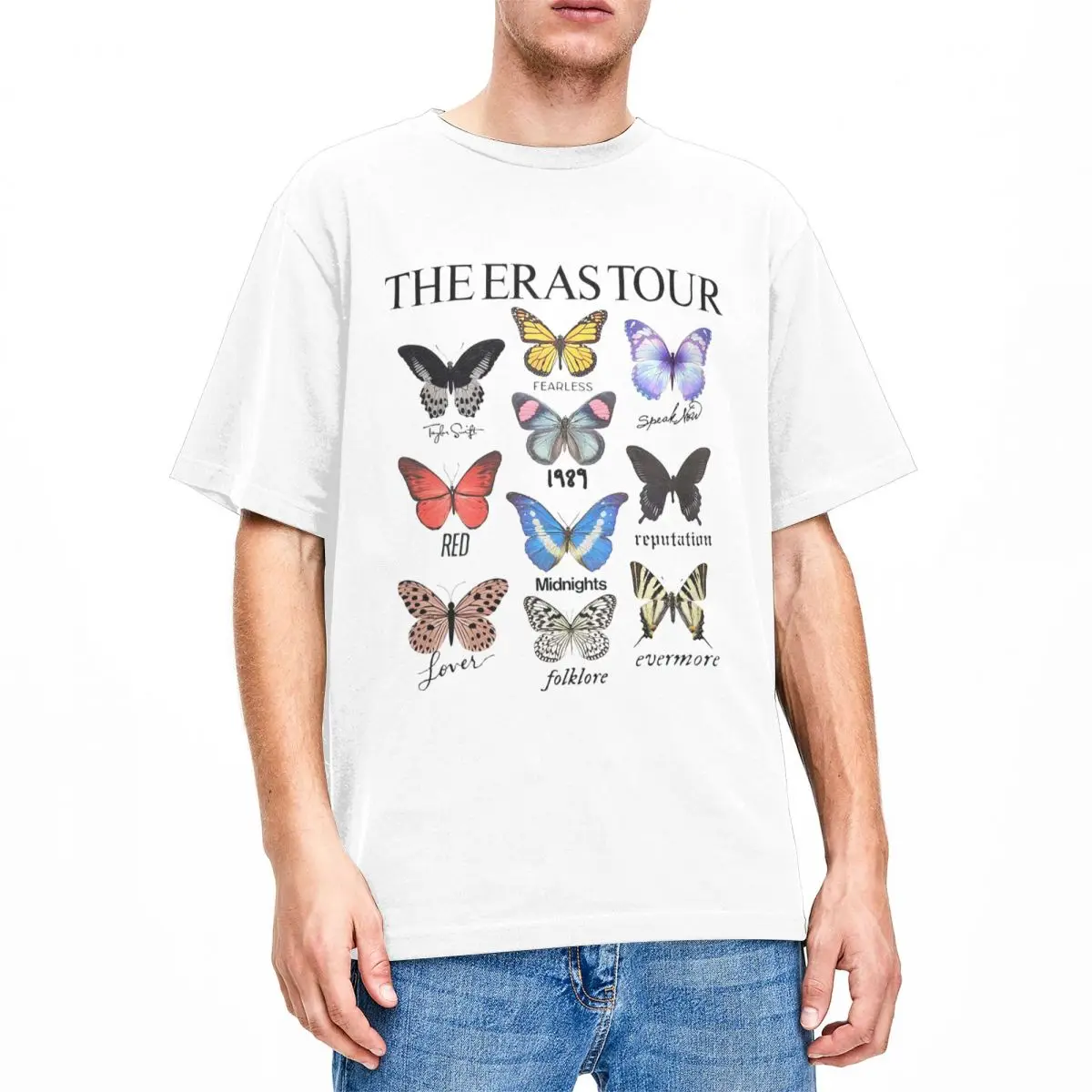 

The Eras Tour 10 Merch Swiftie Lyrics Men Women T Shirt Gift Unisex Taylor 2023 Concert Butterfly Tee T-Shirt Cotton Clothes