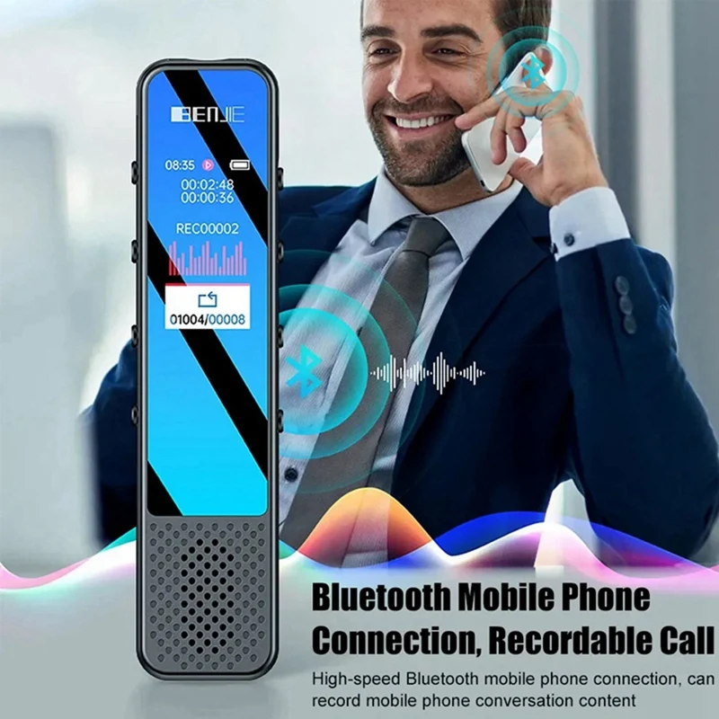 Диктофон BENJIE G6 с динамиком Bluetooth MP3-плеер 32 ГБ диктофон 3072 кбит/с DSP