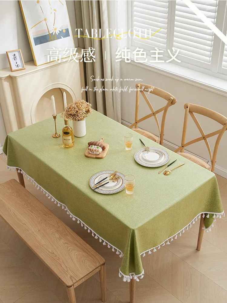 

Cotton linen tablecloth, washable, waterproof, and oil resistant tablecloth, coffee table tablecloth, table mat