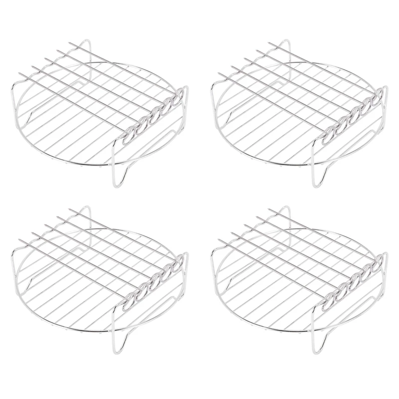 

Air Fryer Accessories-Air Fryer Rack Set Of 4, Multi-Purpose Double Layer Rack With Skewer, Compatible With XL Power