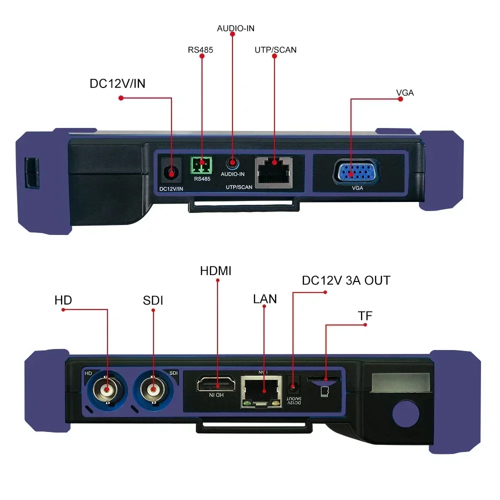 Тестер камер видеонаблюдения PEGATAH с входом HDMI и VGA монитором тестером IP-камер 8 МП