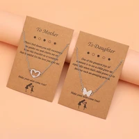 tulx 2pcs stainless steel necklaces love heart butterfly pendant collar chain fashion necklace for lovers best friends jewelry