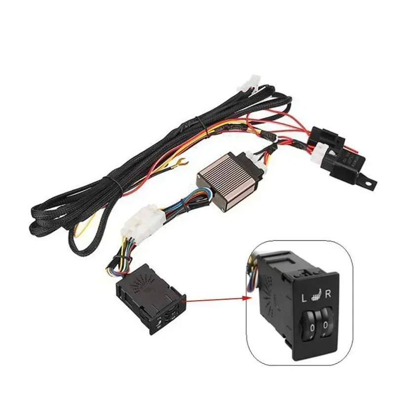 

12 В система переключателя управления обогревателем автомобильных сидений, кнопочный переключатель уровня 1-5 уровня для совместимых элементов крышки стула из углеродного волокна