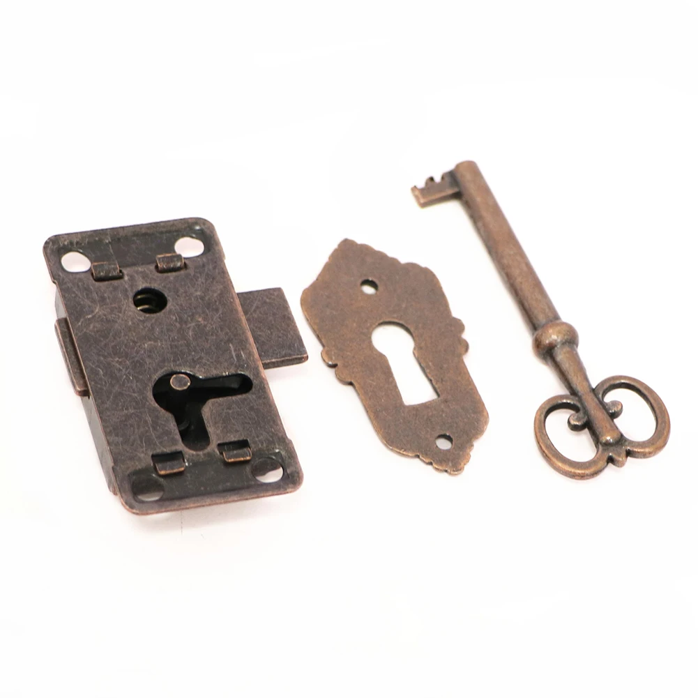 

2pcs Antique Drawer Lock With Key Iron Door Lock Drawer Jewelry Wood Box Cabinet Wardrobe Cupboard Door Lock Furniture Hardware
