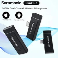 saramonic blink go 2 4ghz professional wireless lavalier recording microphone for iphone android mobile live broadcas vlogging