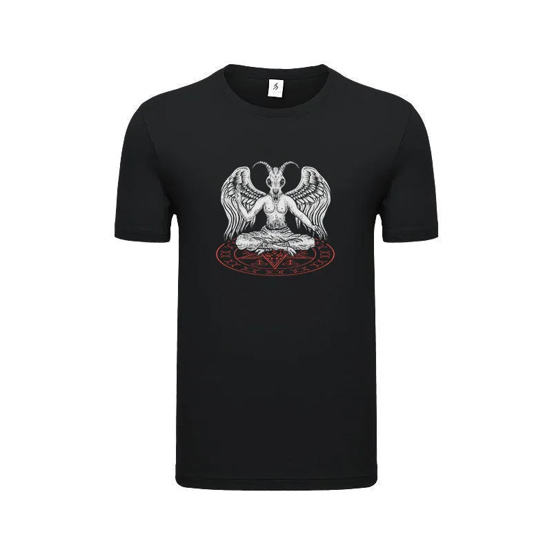 Baphomet Pentagram Nu Goth Occult Heks Satanisme Harajuku Comic Print Unisex T-Shirt Customizable Fashion Gothic Tee Shirts
