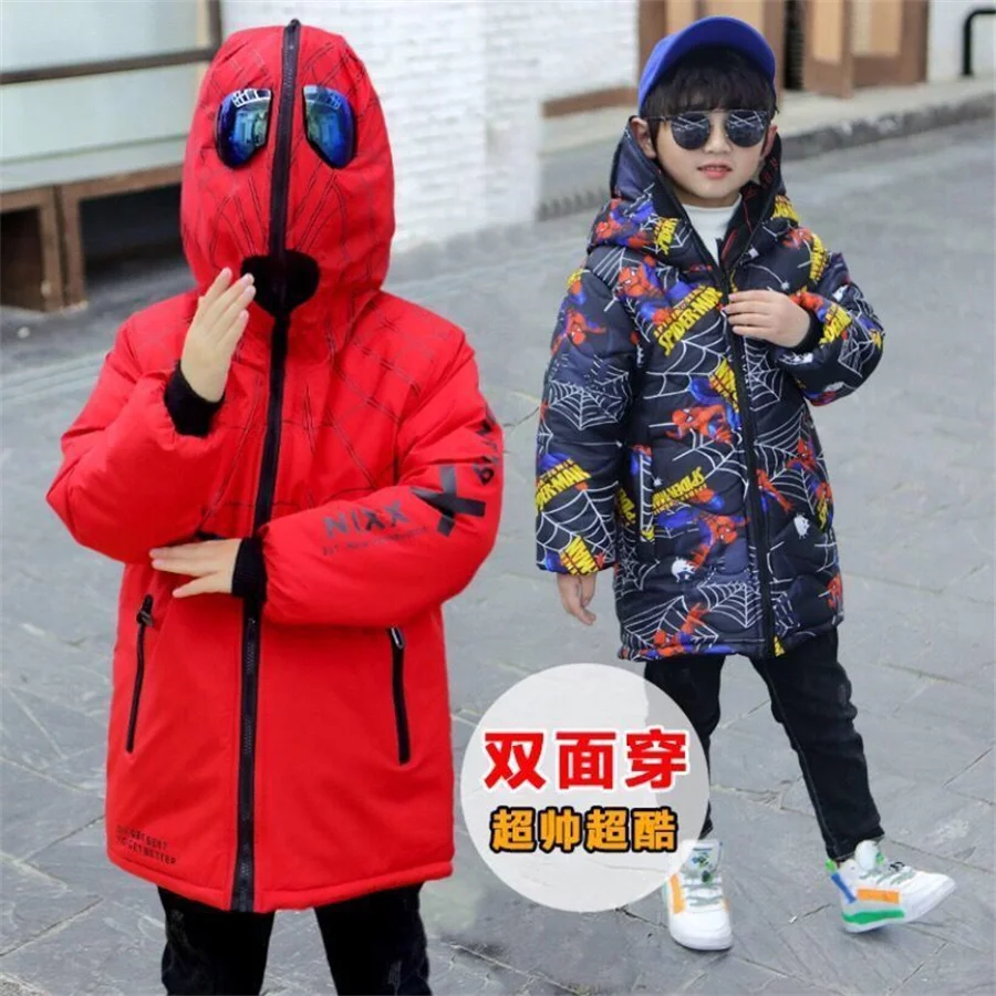 

Winter Children's Wear Baby Girl Boy Thicken Warm Frozen Cartoon Coat Long Sleeve Cotton Hooded Jacket Kids Outerwear