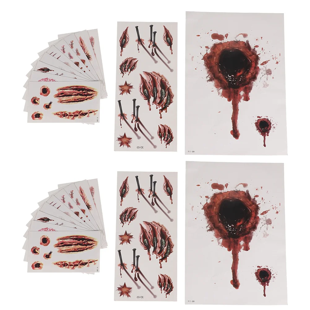 

22 Sheets Horror Stickers Fake Wound Stickers Scar Scratch Stickers