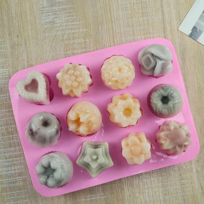 1/4 шт. форма для выпечки желейного пудинга цветок шоколад силиконовая помадка 3D