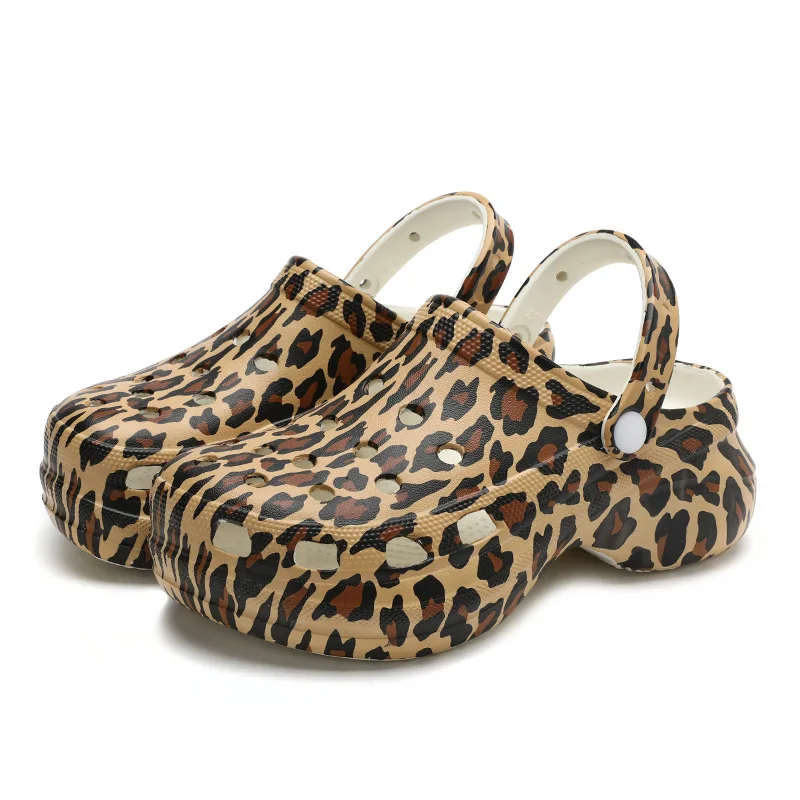 

5cm High Heels Women Sandals Camouflage Leopard Print EVA Lightweight Summer Ladies Shoes Platform Female Slippers For Women