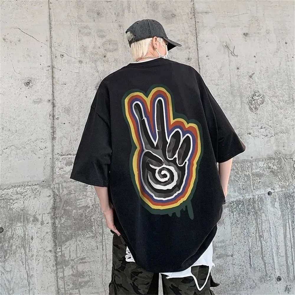 Футболка мужская с коротким рукавом и принтом граффити 100% хлопок