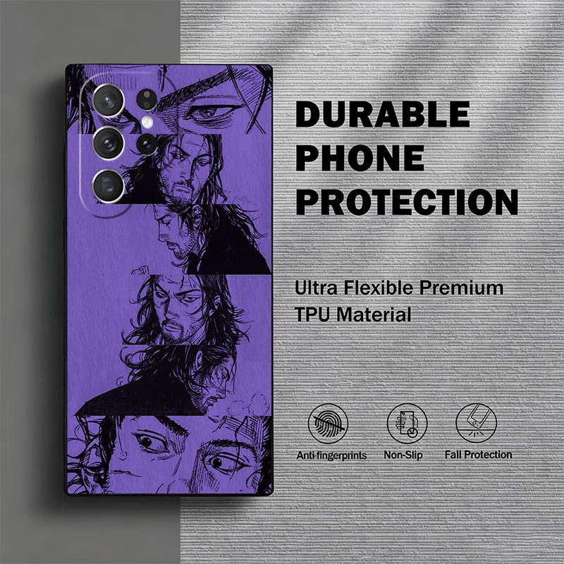 Фото Чехол для телефона Vagabond Samurai Manga для Samsung Galaxy S24 S25 S26 Ultra S23 Plus S22 S21 FE S20 + Edge с индивидуальным рисунком №5