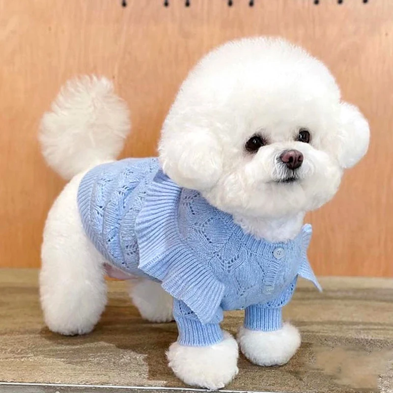 

Cat Dog Clothing Winter Puppy Small Dog Sweater Cardigan Knit Apparel Pomeranian Bichon Shih Tzu Yorkies Schnauzer Maltese Coat