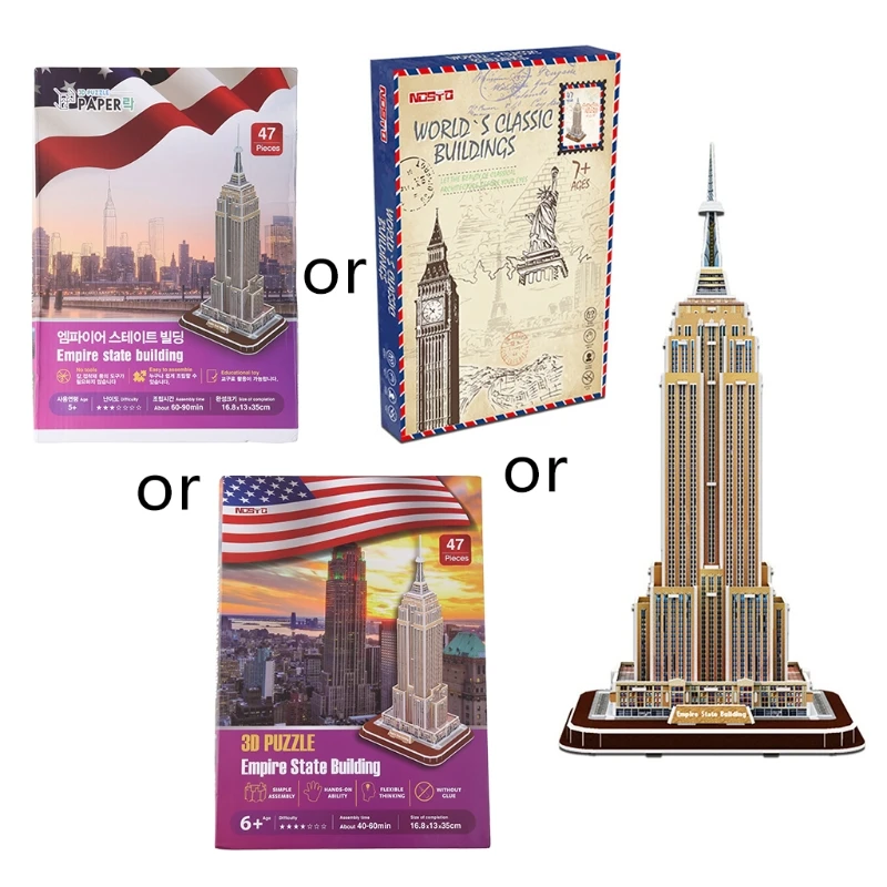 

69HD Empire State Building 3D Puzzles Mansion Building Model Easy to for Pla