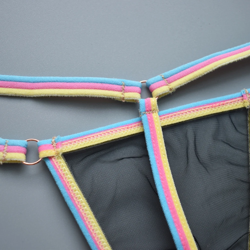 Женское бикини стринги для дома отеля сна пикантные однотонные тонкие