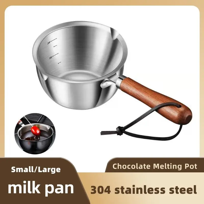 

150ml/300ml Skillet 304 Stainless Steel Flavor Splash Skillet Cook Tools Household Egg Frying Pan Hot Oil Portable Scalding Pan