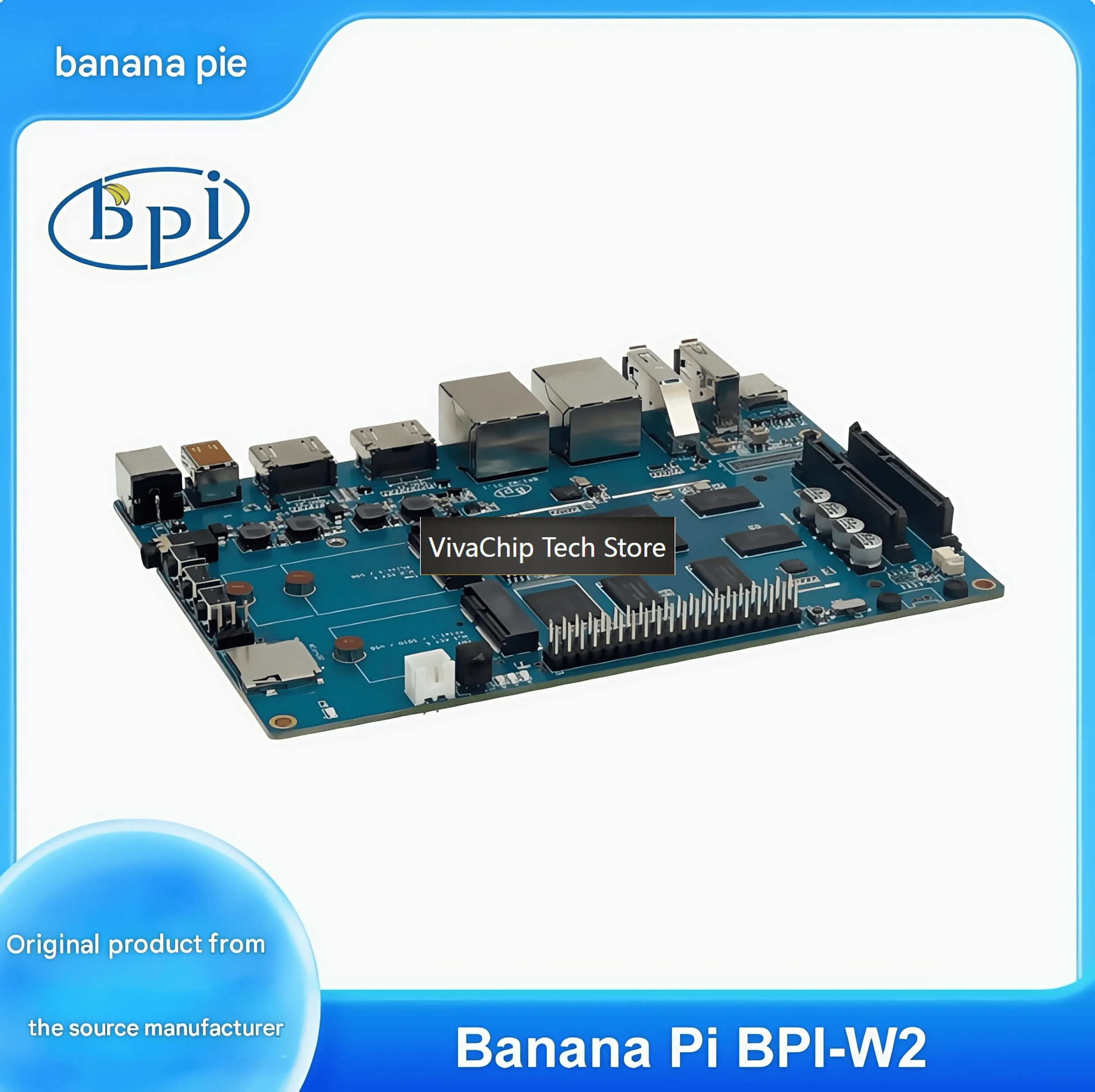Фото Плата для разработки маршрутизаторов VivaChip TechBanana Pi BPI-W2 Nas с открытым исходным кодом использует дизайн Realtek RTD1296 №5